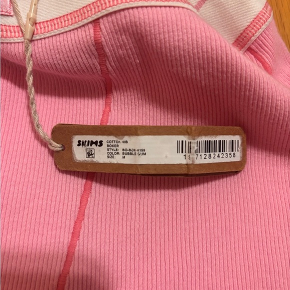 SKIMS Soft Lounge Cotton Boxer Shorts Cotton Candy/Light Pink Medium New W Tags - Picture 4 of 4